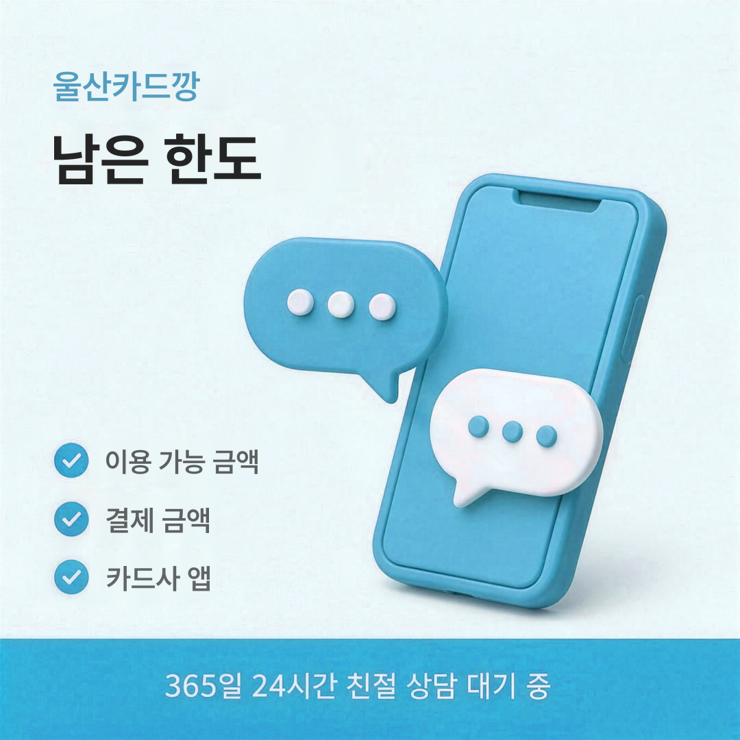 다음머니 울산카드깡 남은 한도 안내